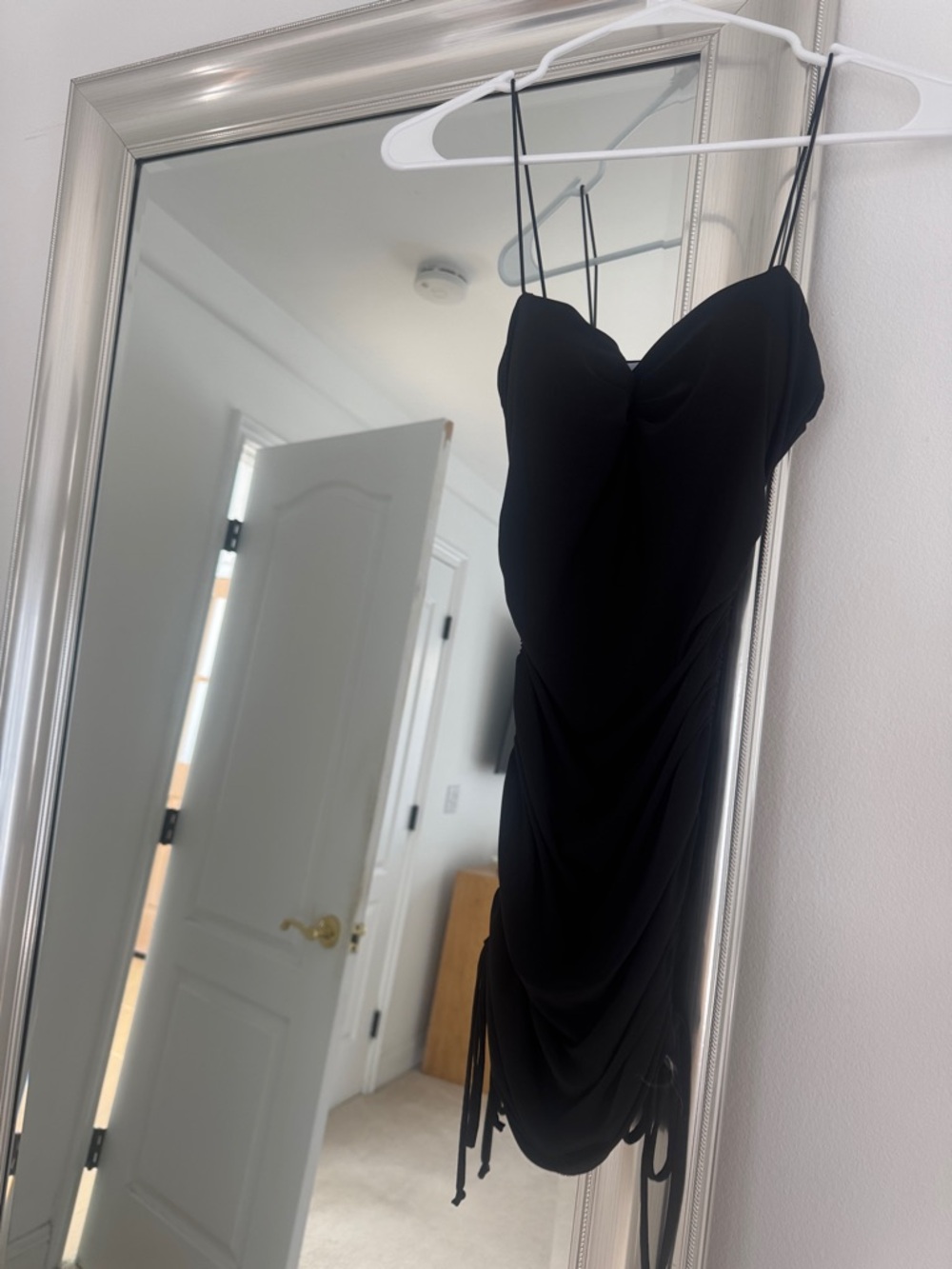 Black Mini Slip Dress with Spaghetti Straps